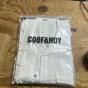 COOFANDY Mens Casual Button Down Shirt Long Sleeve Untucked white 2XL